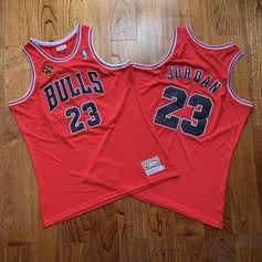 NBA Bulls 23 Michael Jordan Red 1997-98 Championship Men Jersey