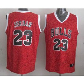 NBA Bulls 23 Michael Jordan Red Crazy Light Men Jersey