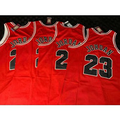 NBA Bulls 23 Michael Jordan Red Men Jersey
