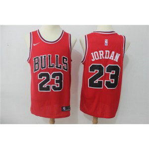 NBA Bulls 23 Michael Jordan Red Nike Swingman Men Jersey