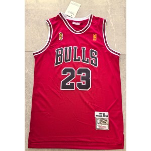 NBA Bulls 23 Michael Jordan Red Throwback Men Jersey