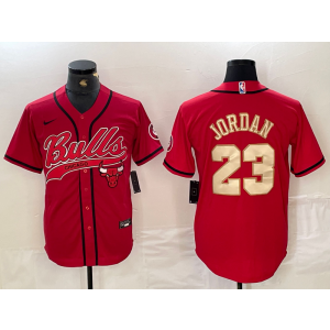 NBA Bulls 23 Michael Jordan Red Vapor Baseball Limited Men Jersey