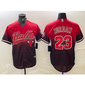 NBA Bulls 23 Michael Jordan Red Vapor Baseball Limited Men Jersey