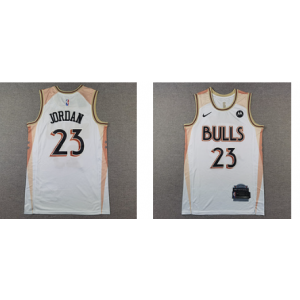 NBA Bulls 23 Michael Jordan White 2024 City Nike Men Jersey