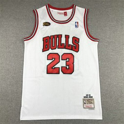 NBA Bulls 23 Michael Jordan White Final Men Jersey