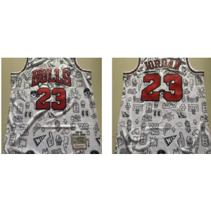 NBA Bulls 23 Michael Jordan White Hardwood Classics Men Jersey