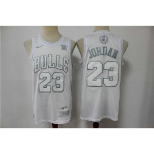 NBA Bulls 23 Michael Jordan White MVP Nike Men Jersey