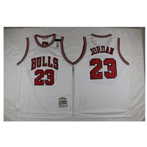 NBA Bulls 23 Michael Jordan White Men Jersey 1