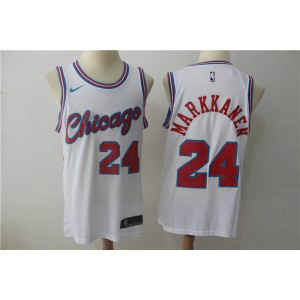 NBA Bulls 24 Laur Markkanen White Nike City Edition Swingman Men Jersey