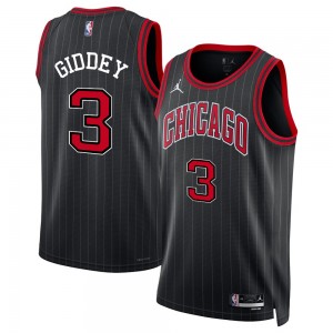 NBA Bulls 3 Josh Giddey Black Jordan Men Jersey