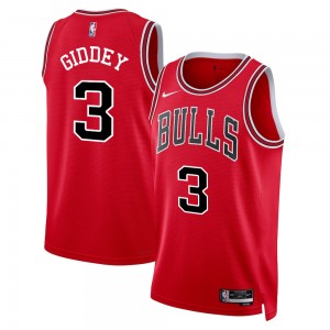 NBA Bulls 3 Josh Giddey Red Nike Men Jersey