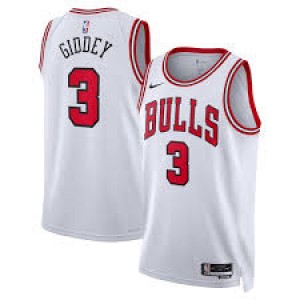 NBA Bulls 3 Josh Giddey White Nike Men Jersey