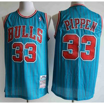 NBA Bulls 33 Scottie Pippen Blue Men Jersey