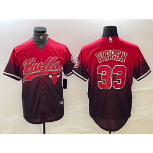 NBA Bulls 33 Scottie Pippen Red Vapor Baseball Limited Men Jersey