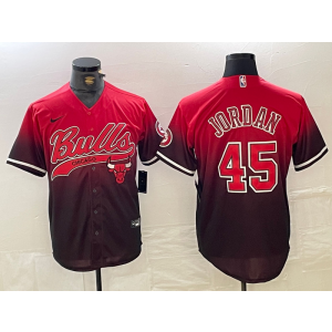 NBA Bulls 45 Michael Jordan Red Vapor Baseball Limited Men Jersey