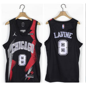 NBA Bulls 8 Zach LaVine Black Jordan Men Jersey