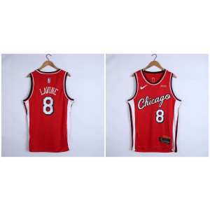 NBA Bulls 8 Zach LaVine Nike Red 75th Anniversary Men Jersey