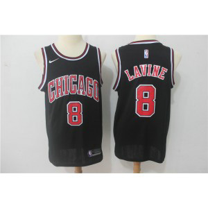 NBA Bulls 8 Zach Lavine Black Nike Swingman Men Jersey