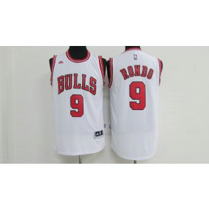 NBA Bulls 9 Rajon Rondo White Men Jersey