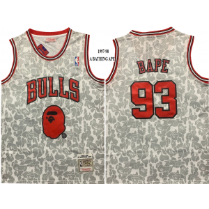 NBA Bulls 93 Bape Hardwood Classics Men Jersey