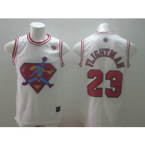 NBA Bulls Superman 23 Michael Jordan Flightman White Men Jersey