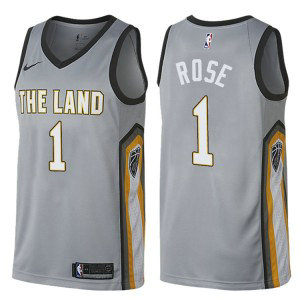NBA Cavaliers 1 Derrik Rose Gray City Edition Nike Men Jersey NBA Cavaliers 1 Derrik Rose Gray City Edition Nike Men Jersey