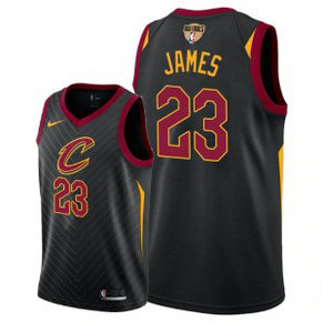 NBA Cavaliers 23 LeBron James 2018 NBA Finals Patch Black Men Jersey NBA Cavaliers 23 LeBron James 2018 NBA Finals Patch Black Men Jersey