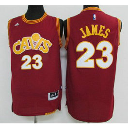 NBA Cavaliers 23 LeBron James Burgundy Throwback Swingman Men Jersey NBA Cavaliers 23 LeBron James Burgundy Throwback Swingman Men Jersey