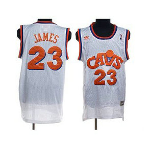 NBA Cavaliers 23 LeBron James White CAVS Mitchell and Ness Men Jersey NBA Cavaliers 23 LeBron James White CAVS Mitchell and Ness Men Jersey