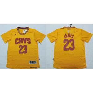 NBA Cavaliers 23 LeBron James Yellow Short Sleeve Men Jersey NBA Cavaliers 23 LeBron James Yellow Short Sleeve Men Jersey