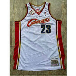 NBA Cavaliers 23 Lebron James Throwback Mitchel l& ness Men Jersey NBA Cavaliers 23 Lebron James Throwback Mitchel l& ness Men Jersey