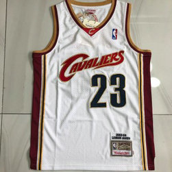 NBA Cavaliers 23 Lebron James White Throwback Men Jersey NBA Cavaliers 23 Lebron James White Throwback Men Jersey