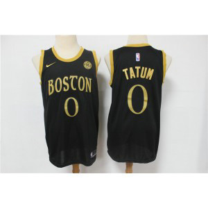 NBA Celtics 0 Jayson Tatum Black Gold Men Jersey NBA Celtics 0 Jayson Tatum Black Gold Men Jersey