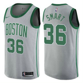 NBA Celtics 36 Marcus Smart Gray City Edition Nike Men Jersey NBA Celtics 36 Marcus Smart Gray City Edition Nike Men Jersey
