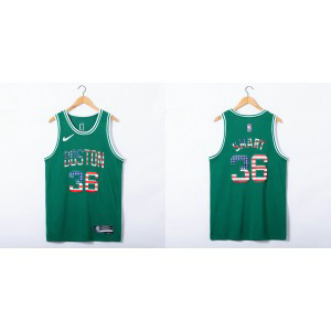 NBA Celtics 36 Marcus Smart Green US Flag Basketball Men Jersey NBA Celtics 36 Marcus Smart Green US Flag Basketball Men Jersey