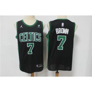NBA Celtics 7 Jaylen Brown Black Jordan 2021 Men Jersey NBA Celtics 7 Jaylen Brown Black Jordan 2021 Men Jersey