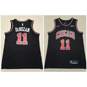 NBA Chicago Bulls 11 Derozan Black Men Jersey