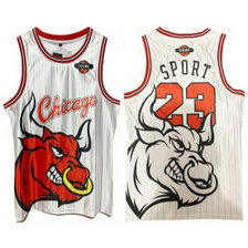 NBA Chicago Bulls 23 Michael Jordan White Print Men Jersey