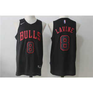 NBA Chicago Bulls 8 Zach LaVine Nike Black Men Jersey