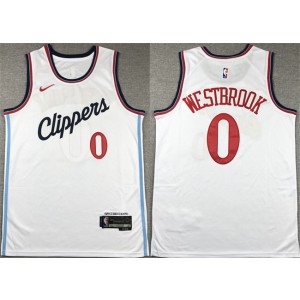 NBA Clippers 0 Russell Westbrook White Nike Men Jersey