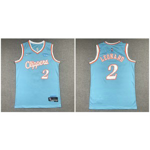 NBA Clippers 2 Kawhi Leonard Blue City Men Jersey