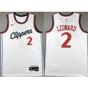 NBA Clippers 2 Kawhi Leonard White Nike Men Jersey