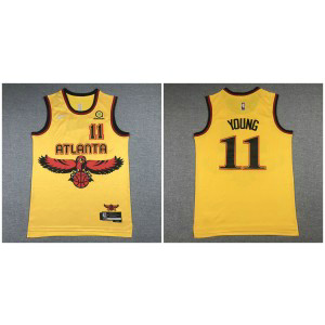 NBA Hawks 11 Young 2021-2022 Yellow Nike 75th Men Jersey NBA Hawks 11 Young 2021-2022 Yellow Nike 75th Men Jersey