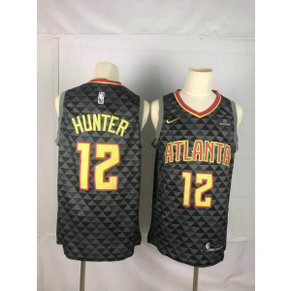 NBA Hawks 12 De'Andre Hunter Black Nike Men Jersey