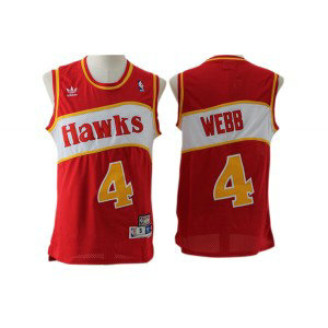 NBA Hawks 4 Spud Webb Red Hardwood Classics Men Jersey NBA Hawks 4 Spud Webb Red Hardwood Classics Men Jersey