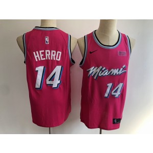 NBA Heat 14 Tyler Herro Earned Edition Pink Nike Men Jersey with logo NBA Heat 14 Tyler Herro Earned Edition Pink Nike Men Jersey with logo