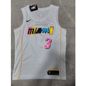 NBA Heat 3 Dwyane Wade White 2023 New Nike Men Jersey NBA Heat 3 Dwyane Wade White 2023 New Nike Men Jersey