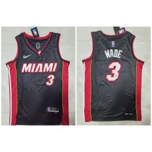 NBA Heat 3 Wade Black 75th Anniversary Men Jersey NBA Heat 3 Wade Black 75th Anniversary Men Jersey