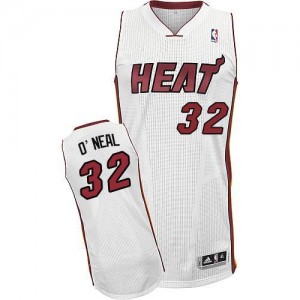 NBA Heat 32 Shaquille O'Neal White Throwback Men Jersey NBA Heat 32 Shaquille O'Neal White Throwback Men Jersey