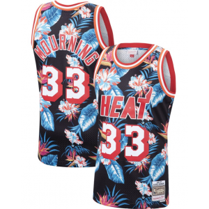NBA Heat 33 Alonzo Mourning Black Fashion Hardwood Classics Men Jersey